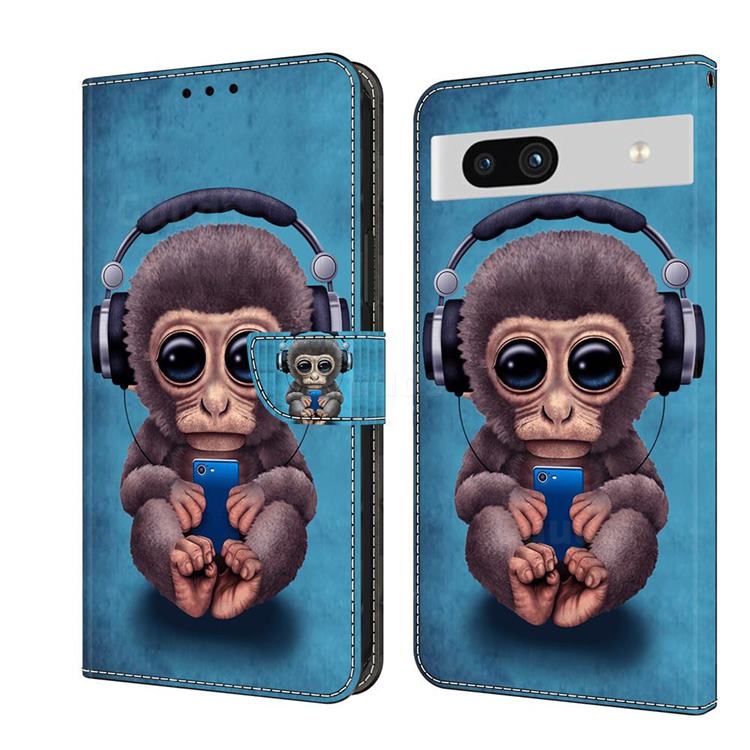 Cute Orangutan Crystal PU Leather Protective Wallet Case Cover for Google Pixel 7A
