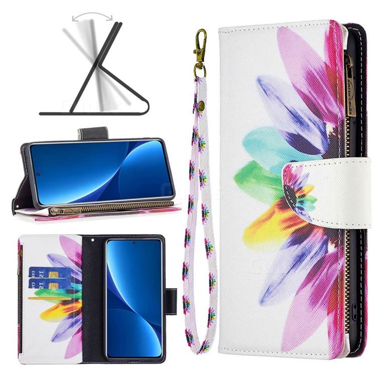 Seven-color Flowers Binfen Color BF03 Retro Zipper Leather Wallet Phone Case for Google Pixel 7 Pro