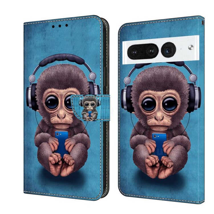 Cute Orangutan Crystal PU Leather Protective Wallet Case Cover for Google Pixel 7 Pro