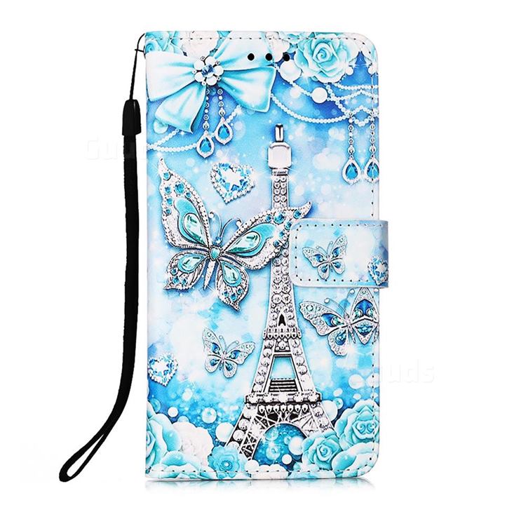 Tower Butterfly Matte Leather Wallet Phone Case for LG Stylo 5