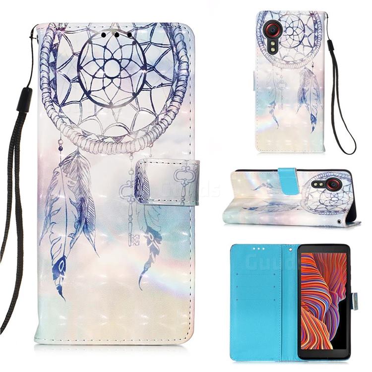 Fantasy Campanula 3D Painted Leather Wallet Case for Samsung Galaxy Xcover 5