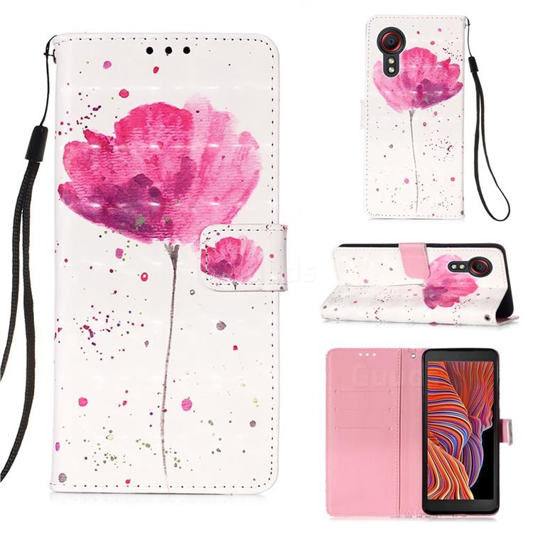 Watercolor 3D Painted Leather Wallet Case for Samsung Galaxy Xcover 5