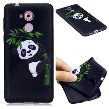Bamboo Panda 3D Embossed Relief Black Soft Back Cover for Huawei Enjoy 6s Honor 6C Nova Smart