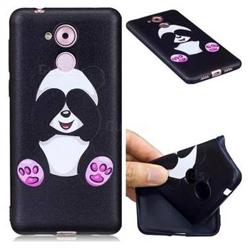 Lovely Panda 3D Embossed Relief Black Soft Back Cover for Huawei Enjoy 6s Honor 6C Nova Smart