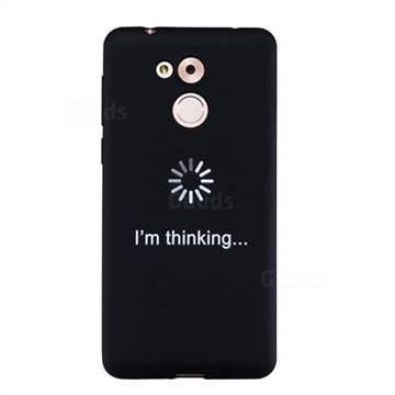 Thinking Stick Figure Matte Black TPU Phone Cover for Huawei Enjoy 6s Honor 6C Nova Smart