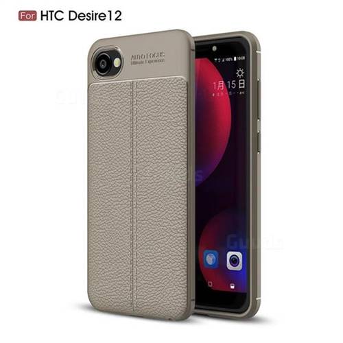 Luxury Auto Focus Litchi Texture Silicone TPU Back Cover for HTC Desire 12(5.5 inch) - Gray