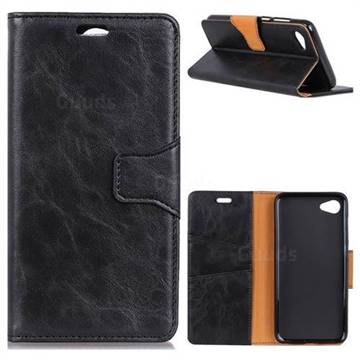 MURREN Luxury Crazy Horse PU Leather Wallet Phone Case for HTC Desire 12(5.5 inch) - Black