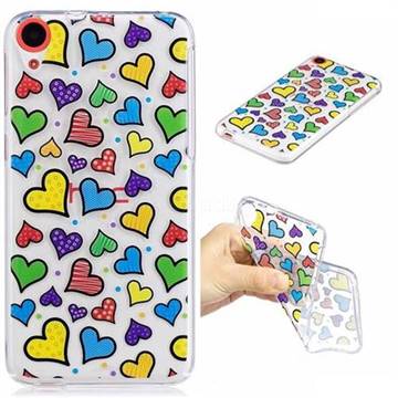 Colored Heart Super Clear Soft TPU Back Cover for HTC Desire 820 D820