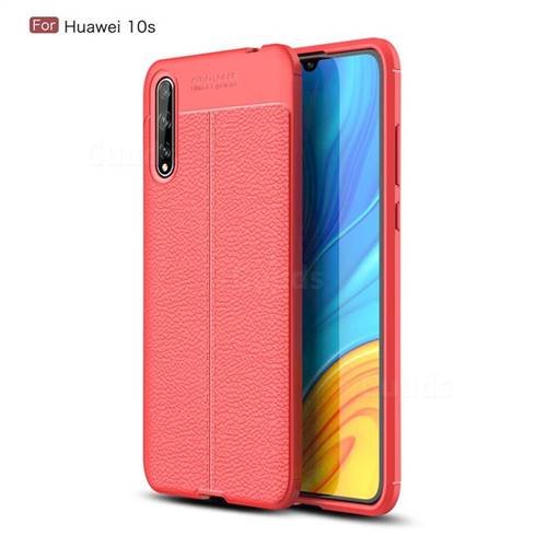 Luxury Auto Focus Litchi Texture Silicone TPU Back Cover for Huawei Enjoy 10s - Red