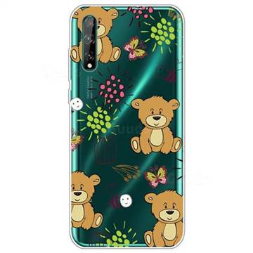 Butterfly Bear Super Clear Soft TPU Back Cover for Huawei Enjoy 10s