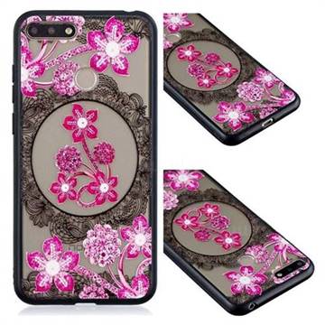 Daffodil Lace Diamond Flower Soft TPU Back Cover for Huawei Enjoy 8E