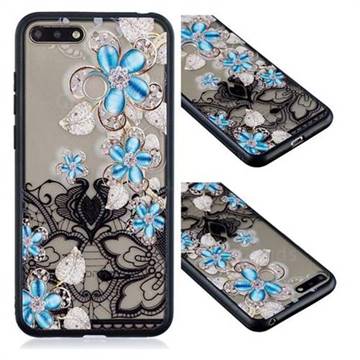 Lilac Lace Diamond Flower Soft TPU Back Cover for Huawei Enjoy 8E