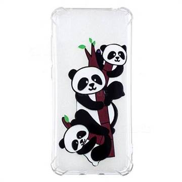 Three Pandas Anti-fall Clear Varnish Soft TPU Back Cover for Huawei Enjoy 9