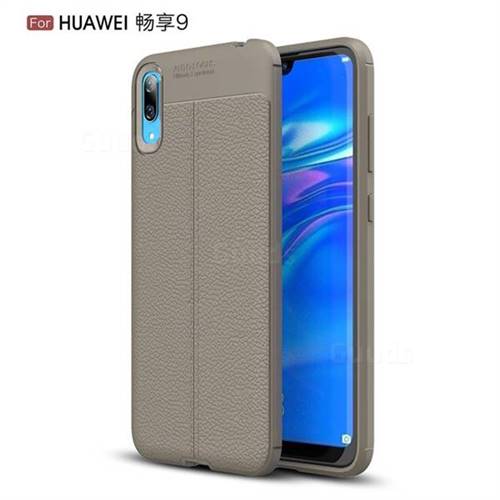 Luxury Auto Focus Litchi Texture Silicone TPU Back Cover for Huawei Enjoy 9 - Gray