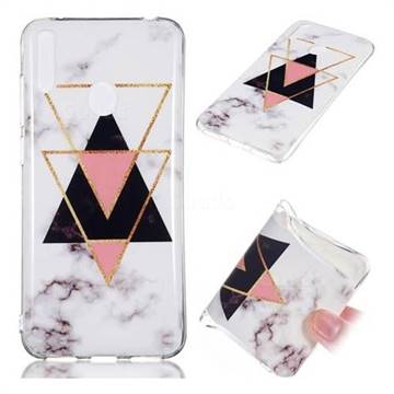 Inverted Triangle Black Soft TPU Marble Pattern Phone Case for Huawei Enjoy 9