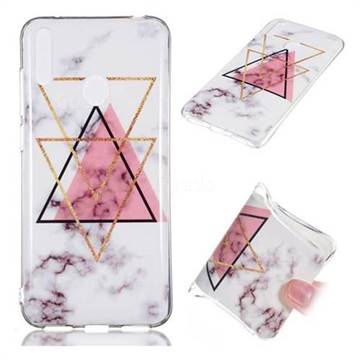 Inverted Triangle Powder Soft TPU Marble Pattern Phone Case for Huawei Enjoy 9