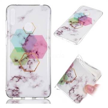 Hexagonal Soft TPU Marble Pattern Phone Case for Huawei Enjoy 9