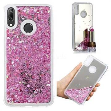 Glitter Sand Mirror Quicksand Dynamic Liquid Star TPU Case for Huawei Enjoy 9 - Cherry Pink