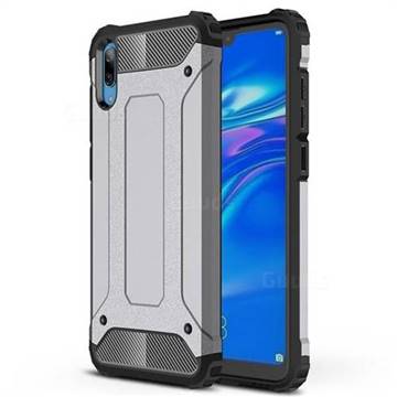 King Kong Armor Premium Shockproof Dual Layer Rugged Hard Cover for Huawei Enjoy 9 - Silver Grey