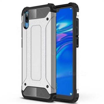 King Kong Armor Premium Shockproof Dual Layer Rugged Hard Cover for Huawei Enjoy 9 - Technology Silver