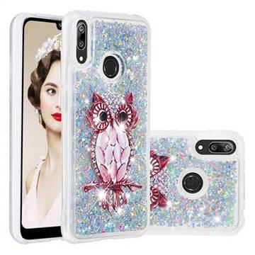 Seashell Owl Dynamic Liquid Glitter Quicksand Soft TPU Case for Huawei Enjoy 9