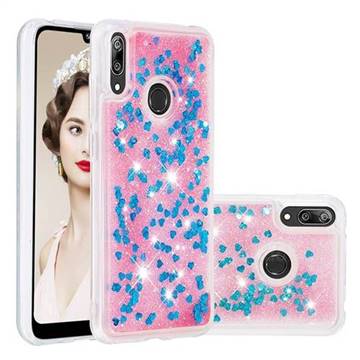 Dynamic Liquid Glitter Quicksand Sequins TPU Phone Case for Huawei Enjoy 9 - Blue