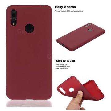 Soft Matte Silicone Phone Cover for Huawei Enjoy 9 - Wine Red