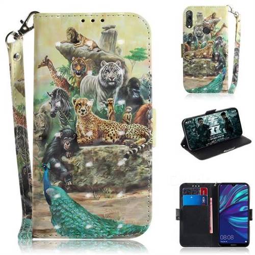 Beast Zoo 3D Painted Leather Wallet Phone Case for Huawei Enjoy 9