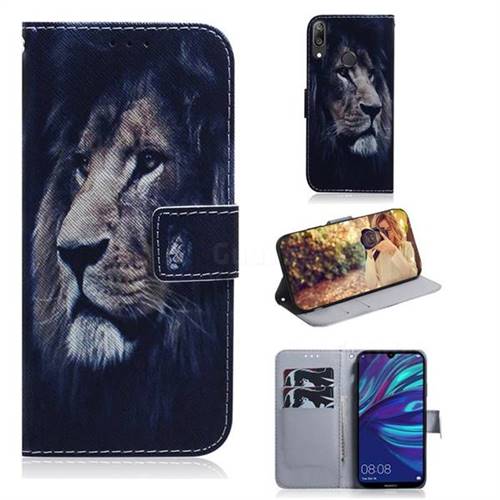 Lion Face PU Leather Wallet Case for Huawei Enjoy 9