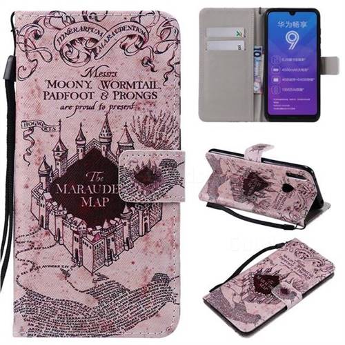 Castle The Marauders Map PU Leather Wallet Case for Huawei Enjoy 9