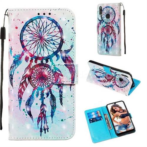 ColorDrops Wind Chimes 3D Painted Leather Wallet Case for Huawei Enjoy 9