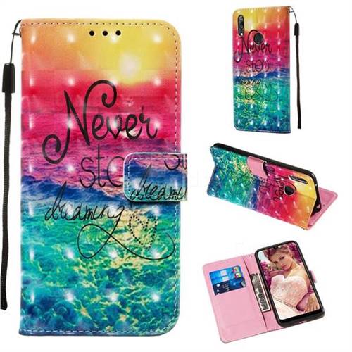 Colorful Dream Catcher 3D Painted Leather Wallet Case for Huawei Enjoy 9