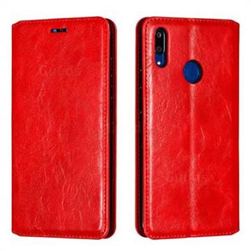 Retro Slim Magnetic Crazy Horse PU Leather Wallet Case for Huawei Enjoy 9 - Red