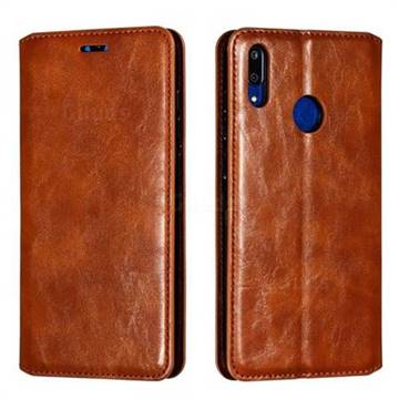 Retro Slim Magnetic Crazy Horse PU Leather Wallet Case for Huawei Enjoy 9 - Brown