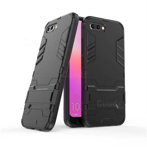 Armor Premium Tactical Grip Kickstand Shockproof Dual Layer Rugged Hard Cover for Huawei Honor 10 - Black