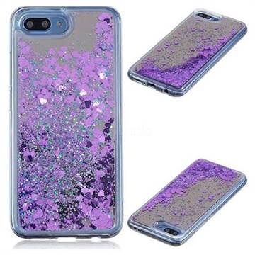 Glitter Sand Mirror Quicksand Dynamic Liquid Star TPU Case for Huawei Honor 10 - Purple