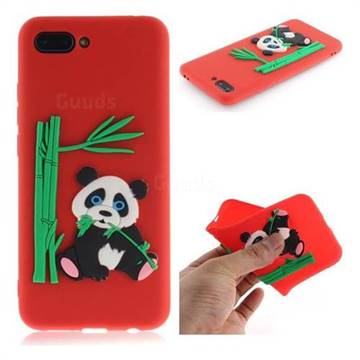 Panda Eating Bamboo Soft 3D Silicone Case for Huawei Honor 10 - Red