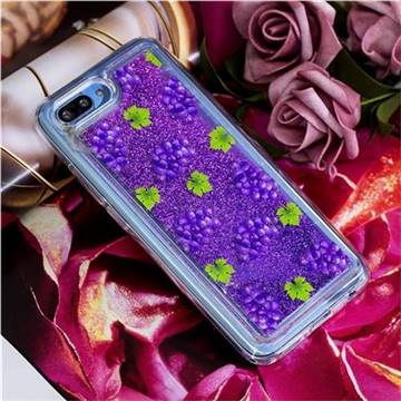 Purple Grape Glassy Glitter Quicksand Dynamic Liquid Soft Phone Case for Huawei Honor 10