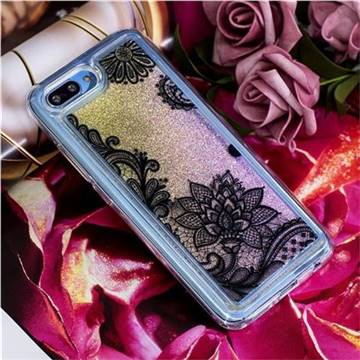 Diagonal Lace Glassy Glitter Quicksand Dynamic Liquid Soft Phone Case for Huawei Honor 10