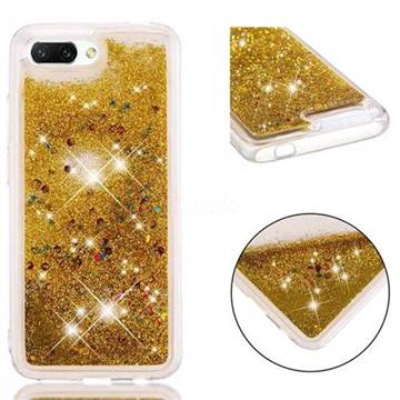 Dynamic Liquid Glitter Quicksand Sequins TPU Phone Case for Huawei Honor 10 - Golden
