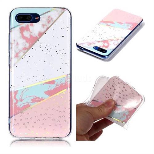 Matching Color Marble Pattern Bright Color Laser Soft TPU Case for Huawei Honor 10