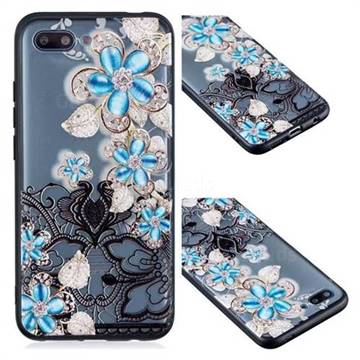 Lilac Lace Diamond Flower Soft TPU Back Cover for Huawei Honor 10
