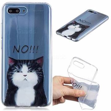 Cat Say No Clear Varnish Soft Phone Back Cover for Huawei Honor 10