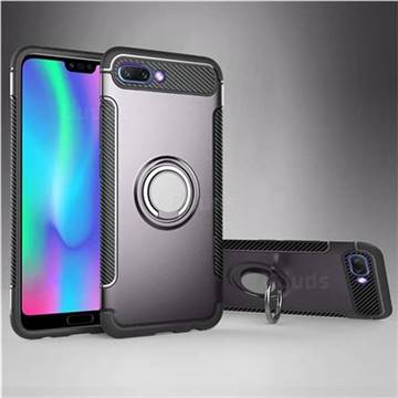Armor Anti Drop Carbon PC + Silicon Invisible Ring Holder Phone Case for Huawei Honor 10 - Grey