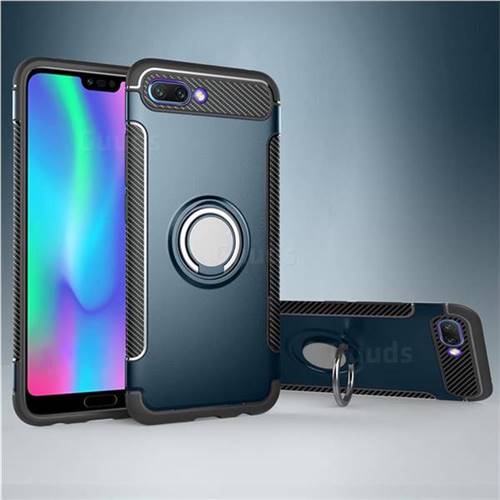 Armor Anti Drop Carbon PC + Silicon Invisible Ring Holder Phone Case for Huawei Honor 10 - Navy