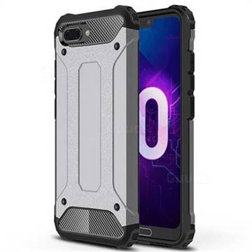 King Kong Armor Premium Shockproof Dual Layer Rugged Hard Cover for Huawei Honor 10 - Silver Grey
