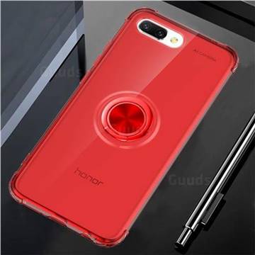 Anti-fall Invisible Press Bounce Ring Holder Phone Cover for Huawei Honor 10 - Noble Red