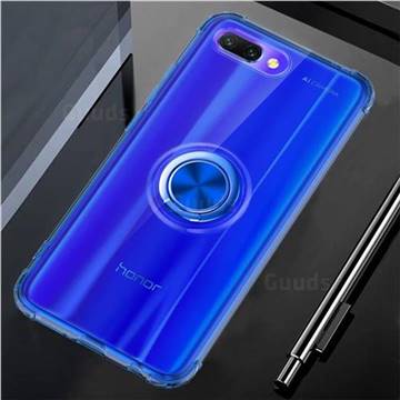 Anti-fall Invisible Press Bounce Ring Holder Phone Cover for Huawei Honor 10 - Sapphire Blue