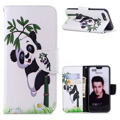 Bamboo Panda Leather Wallet Case for Huawei Honor 10