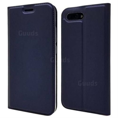 Ultra Slim Card Magnetic Automatic Suction Leather Wallet Case for Huawei Honor 10 - Royal Blue